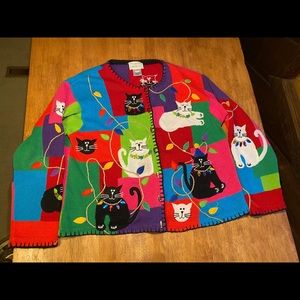 Susan Bristol Holiday Cat Sweater